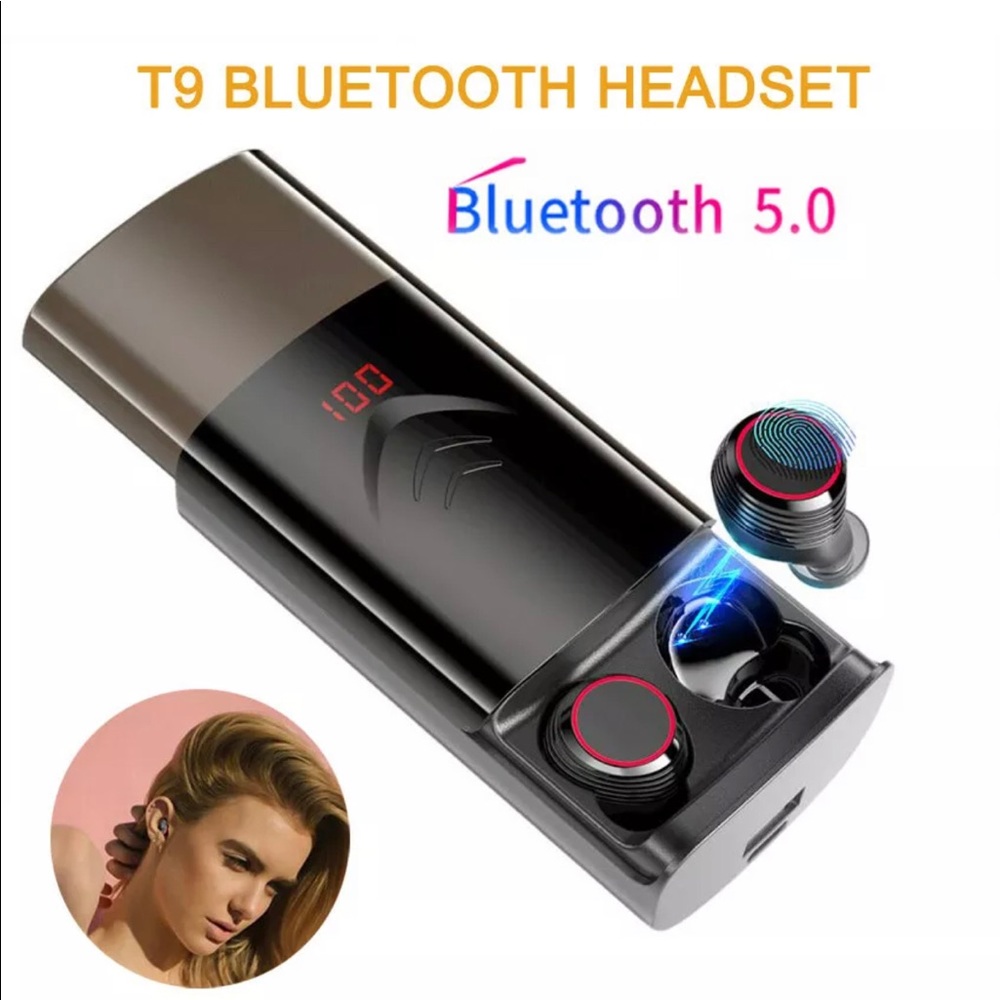 T9 TWS Headset Wireless Earphones Bluetooth